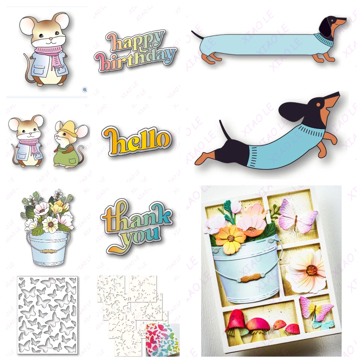 

Cheery Happy Birthday Garden Bouquet Metal Cutting Dies Stencils for DIY Scrapbooking Album Stamp Make Paper Card Embossing New