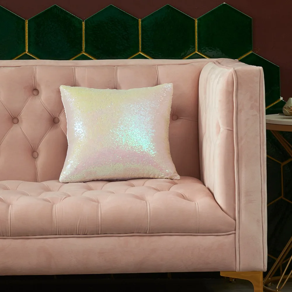 CIFBUY Festive Magic Sequin Cushion Cover 40x40/45x45cm Decorative Throw Pillow Case for Sofa Home New Year Gift