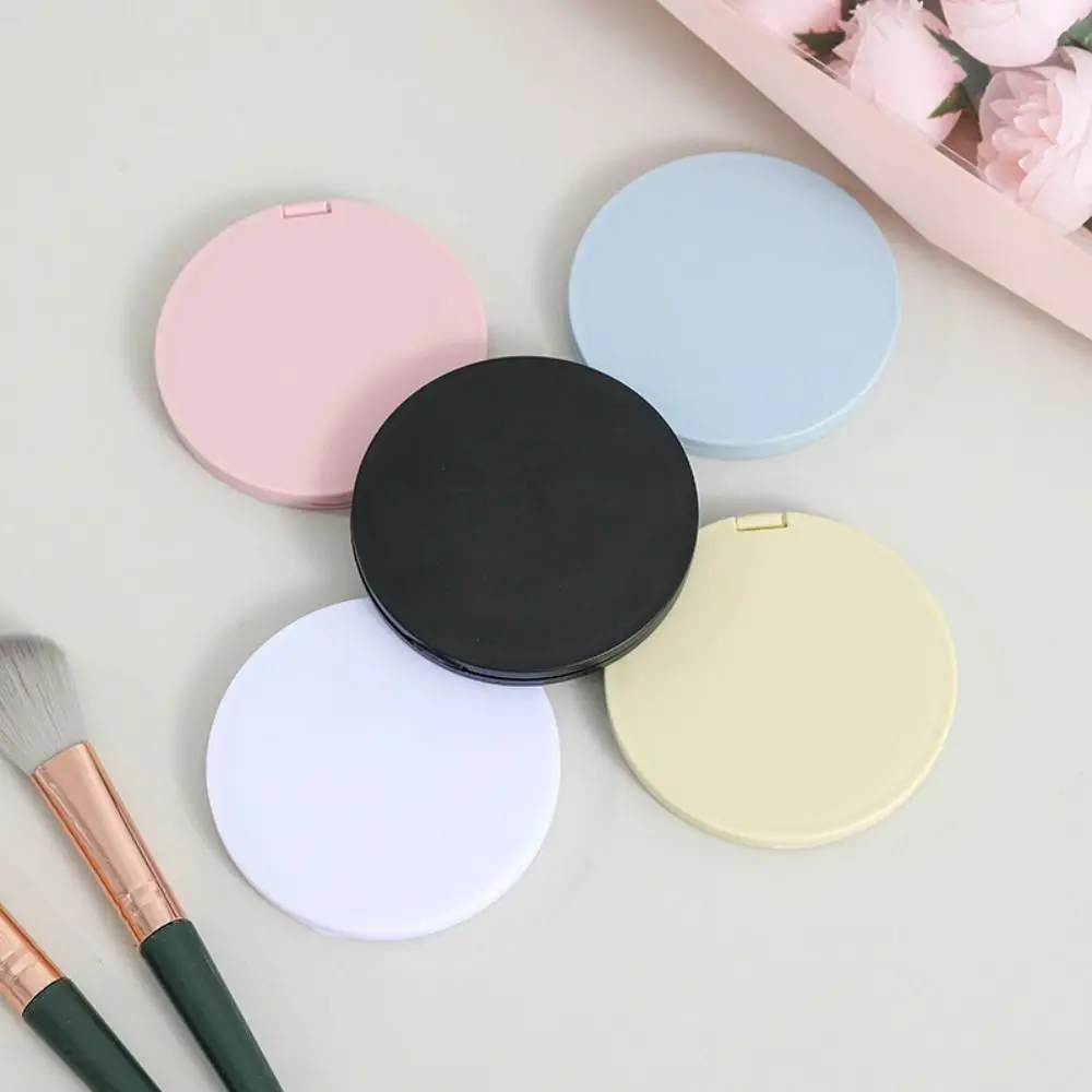 Simple Mini Hand-Held Mirror Double-Sided Folding Make-Up Mirror Cute Plastic Pocket Mirror Student