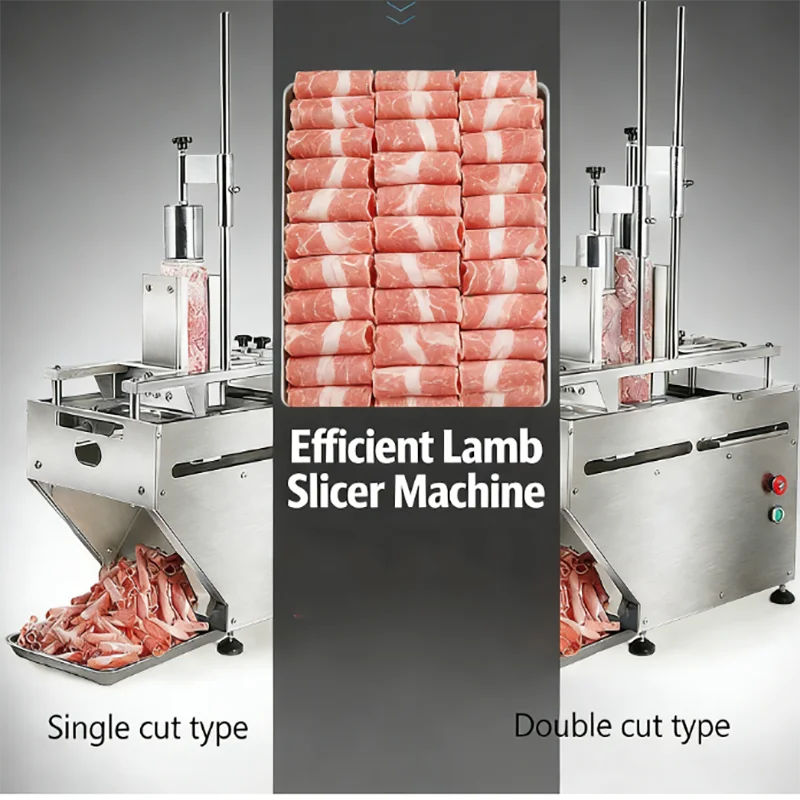 Commercial Automatic Stainless Steel Desktop Lamb Roll Bacon Slicer Cutting Machine Meat Grinders Slicers for Farm for Frozen