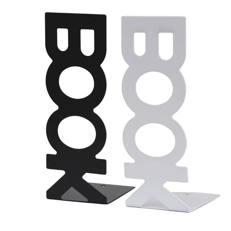 Bookends L-shaped Desk Organizer Desktop Book Holder School Stationery Office Accessories