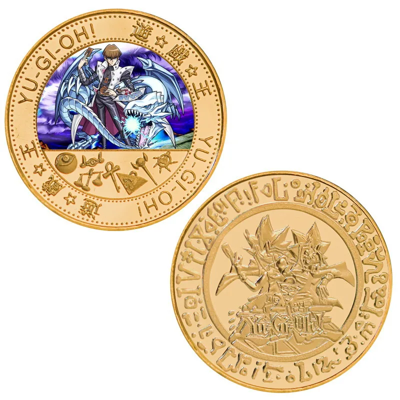 Game Yu-Gi-Oh! Commemorative Coin Duel Seto Kaiba Cosplay Cartoon Collecting Coins High Quality Accessories Props Gifts