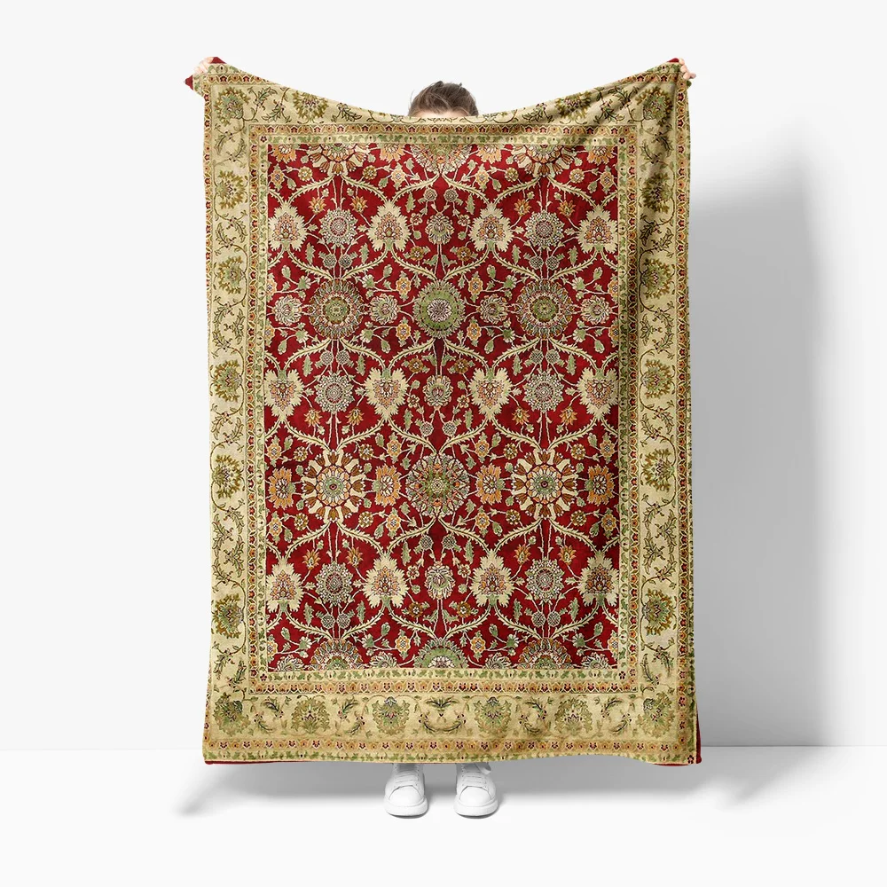 Embroidered Floral Vintage Ethnic Bedding Blanket Throw Sofa Cover Decorative Cushion Gift
