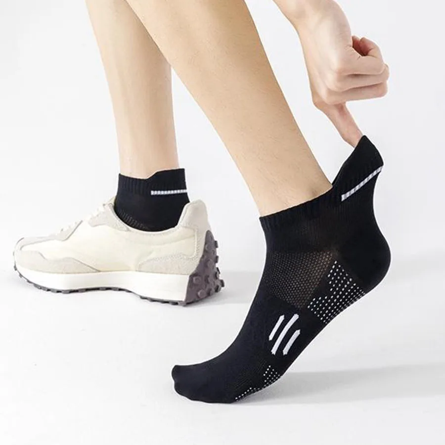 

5 пар летних мужских хлопковых спортивных носков с низким вырезом, впитывающих пот, против запаха, для бега, марафона, баскетбола, хлопковых носков до щиколотки, оптом