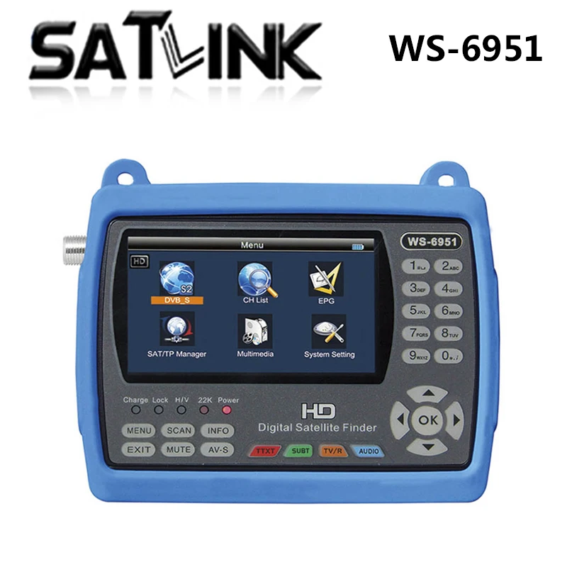 Satlink WS-6951 DVB-S/S2 Satellite Finder with MPEG-2/MPEG-4 compliant and backlight Satlink WS 6951 Meter TV signal Finder