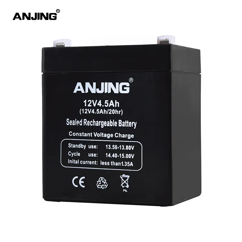 ANJING 12V 4.5AH Battery for Backup Power LED Emergency Light Children Toy Car Lead-acid Accumulator Replacement Maintenance