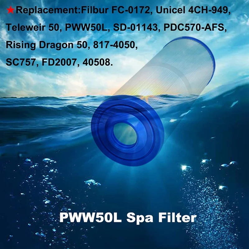 Imagem -02 - Filtro Feminino Rosca Waterway Piscina Filtro Spa para Pww50l Unicel 4ch-949 Filbur Fc0172 Sd-01143 8174050 2