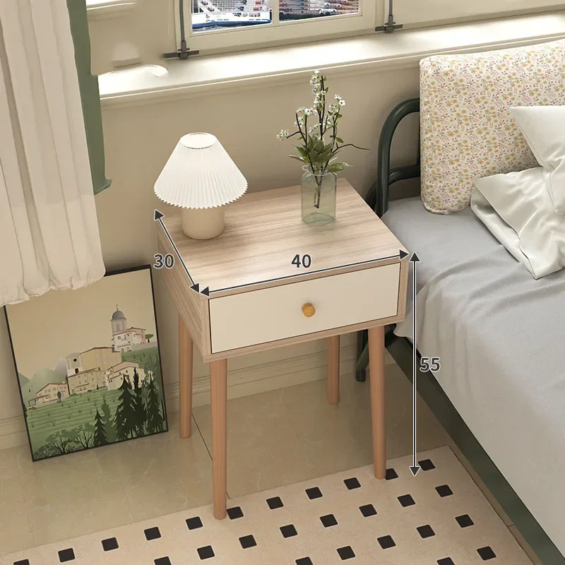 Kawaii Nordic Nightstands Drawers Living Room Aesthetic Space Saving Bedside Table Minimalist Luxury Mesita De Noche Furnitures