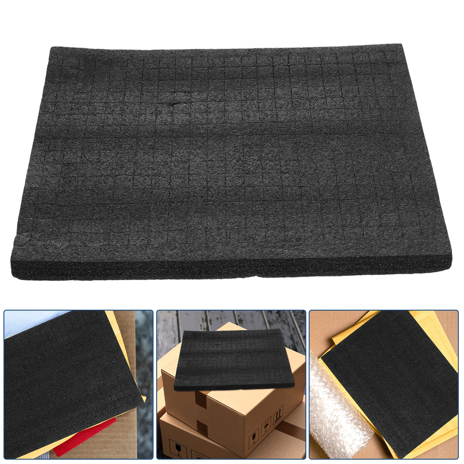 

33X25X2Cm Black Foam Storage Box Sponge Cushioning Tearaway Design Shock Absorbing Packaging Filler For Electronics