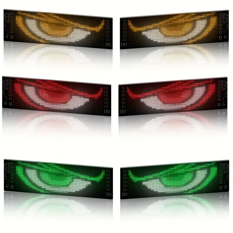 Elastyczny ekran LED do samochodu 13,7x4 cale 2 szt. USB 5V, sterowanie przez APP/pilot, IP65 wodoodporny, programowalny dodatek dekoracyjny DIY