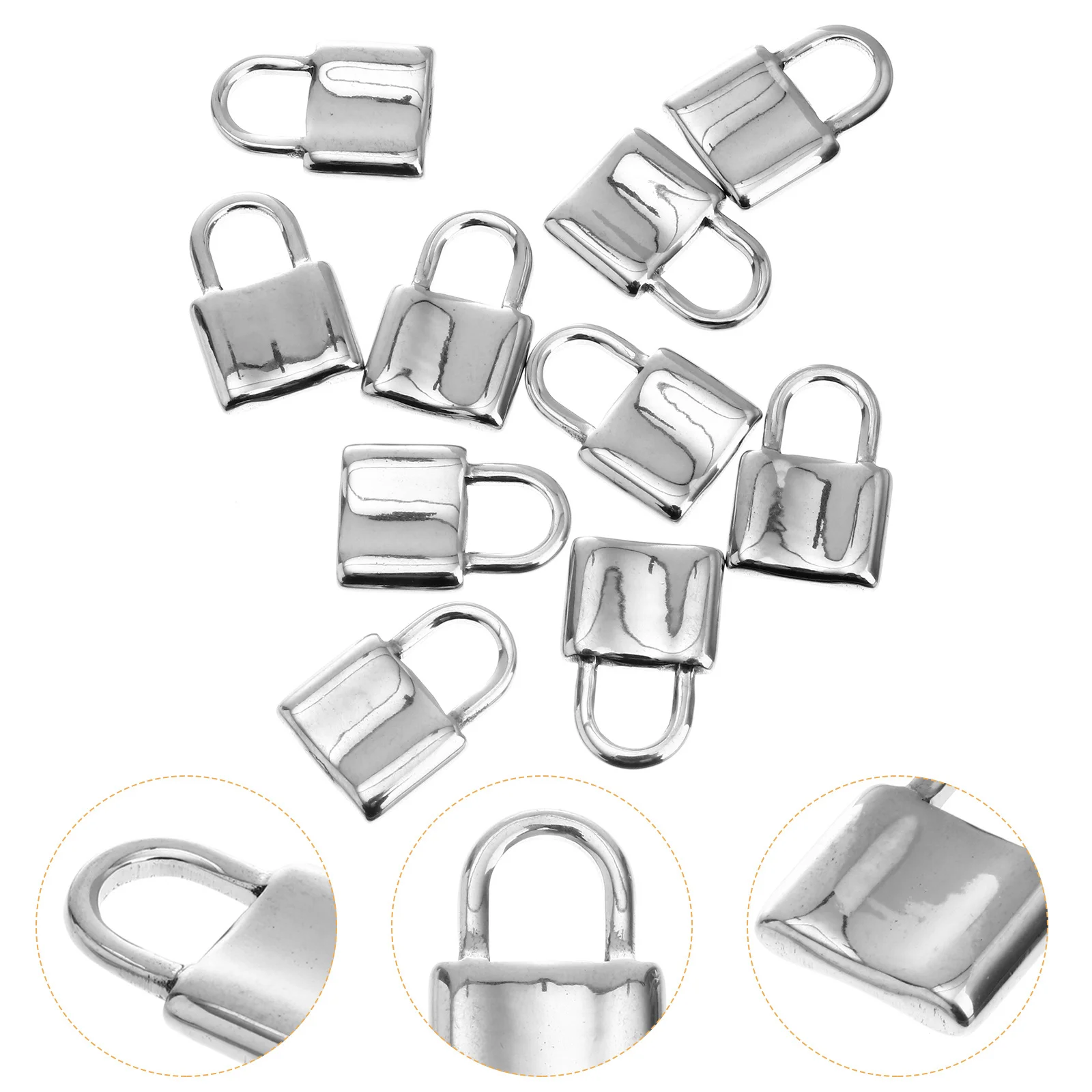 

10 шт., серебряный замок, кулон, изготовление ювелирных изделий, подвески, прочная тонкая работа, для ожерелья, брелок, свитер, цепочка, ножной браслет