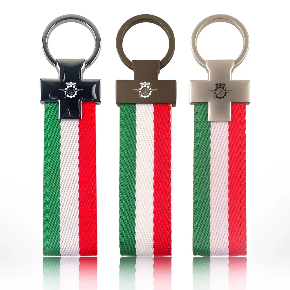

Motorcycle Italy flag keyring Metal leather webbing Cross Scooter keychain For MV Agusta Rush Brutale Dragster F3 Superveloce