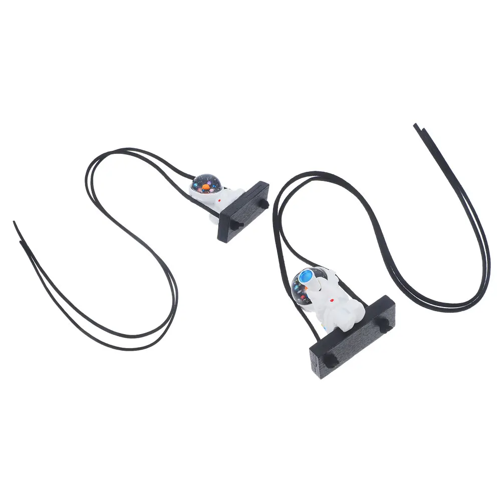 

2pcs Astronaut Car Hanging Ornament Rearview Mirror Charm Durable Resin Car Decoration Interior Rear View Mirror Accessories