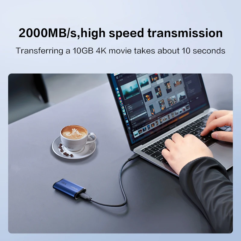 ADATA Portable Solid State Drive SE880 Blue SSD 500GB 1TB 2TB External Hard Drive USB3.2 Type-C PSSD Hard Disk Up to 2000Mb/s