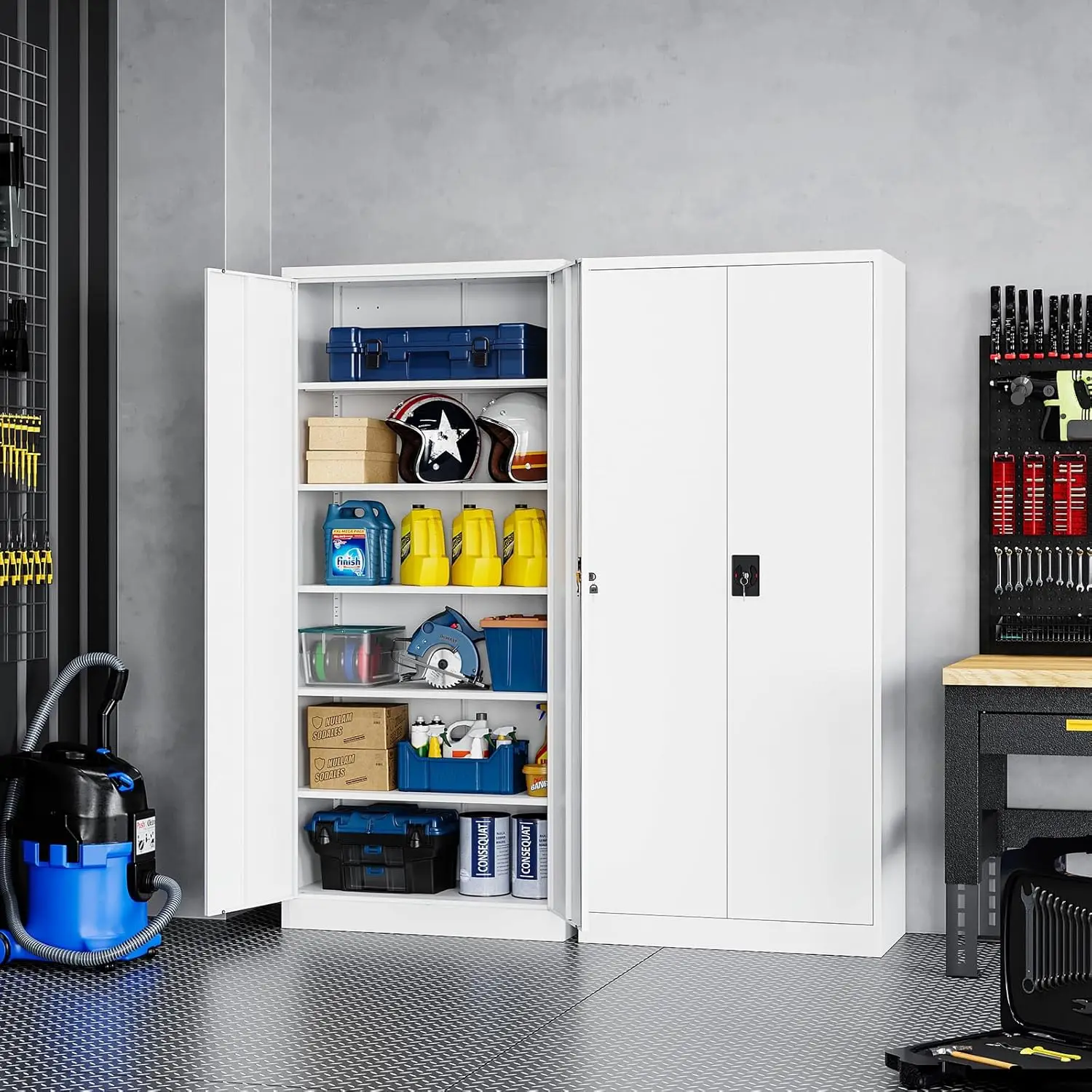 Yizosh Metal Garage Storage Tool Cabinet with Lock 71