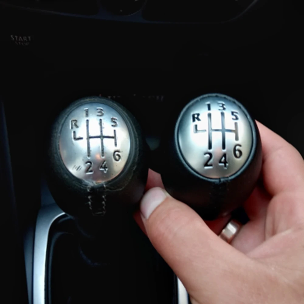 6 Speed PU Leather Gear Shift Shifter Knob Lever Stick For Renault Megane Clio Laguna Scenic For Vauxhall For Opel
