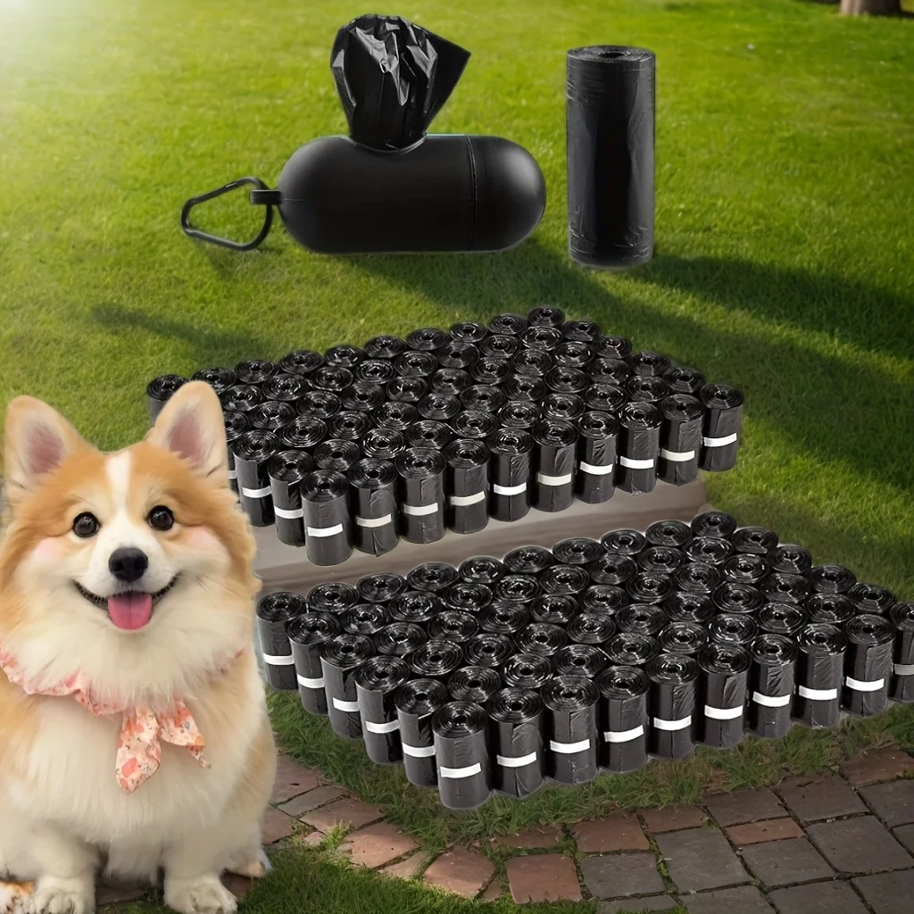 

Bags for Dog Waste with a Holder, Supplies for Cleaning Pet Waste, And a Capsule-Shaped Scooper for Poop