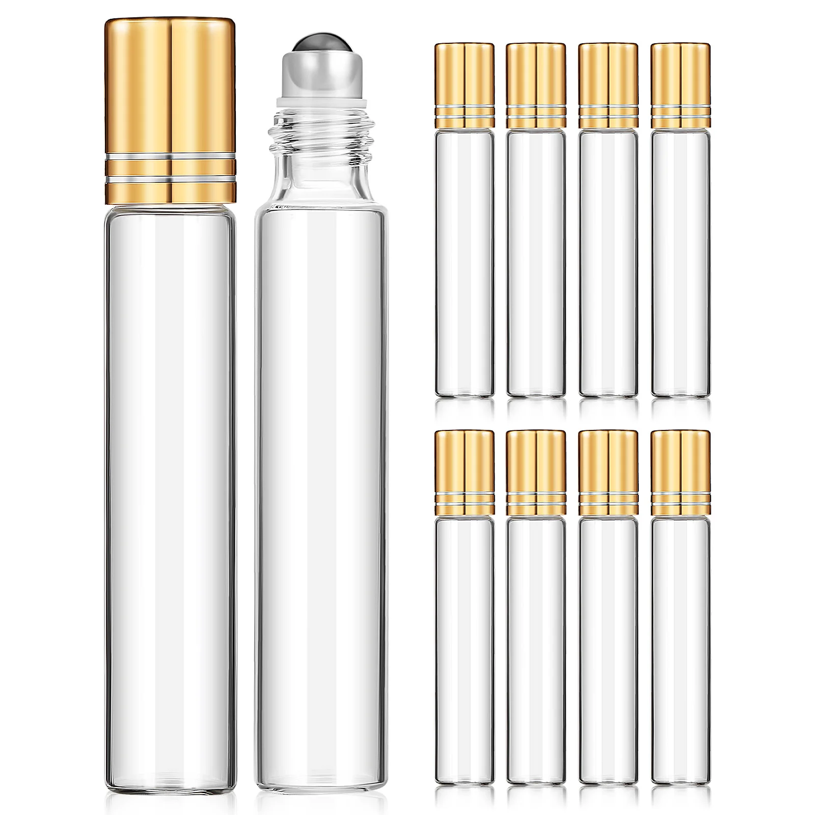 

10 Pcs Essential Oil Empty Bottle Travel Bottles Perfume Small Roller for Oils Size Rollerball Container 10ml