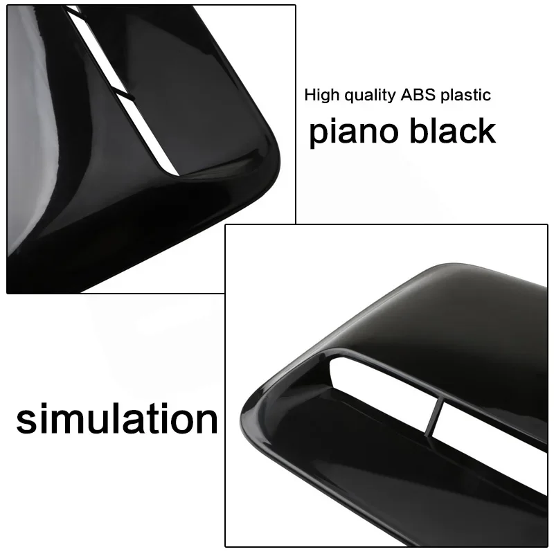 40cm Hood Scoop Bonnet Vent cover 33 side Hood Air Flow Intake Cover Sticker Car Decorative Universal fit any FLAT Hood Vehicle