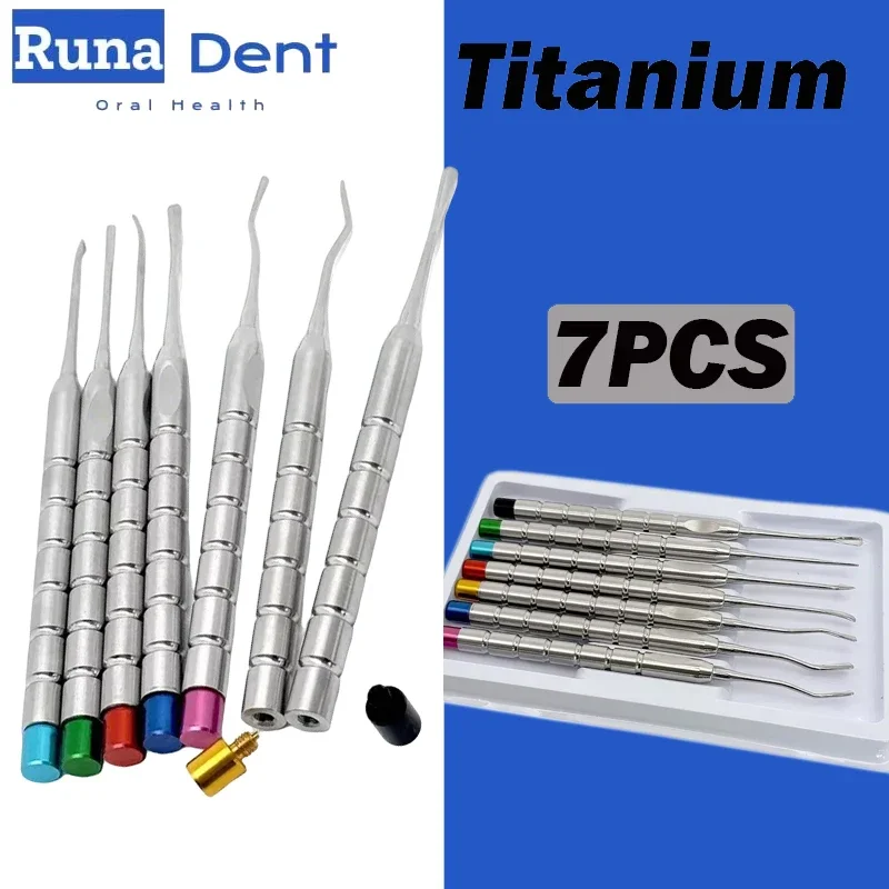 7Pcs Dental PDL Titanium Root Elevator Luxating Elevator Minimally Invasive Extraction Surgical Tool