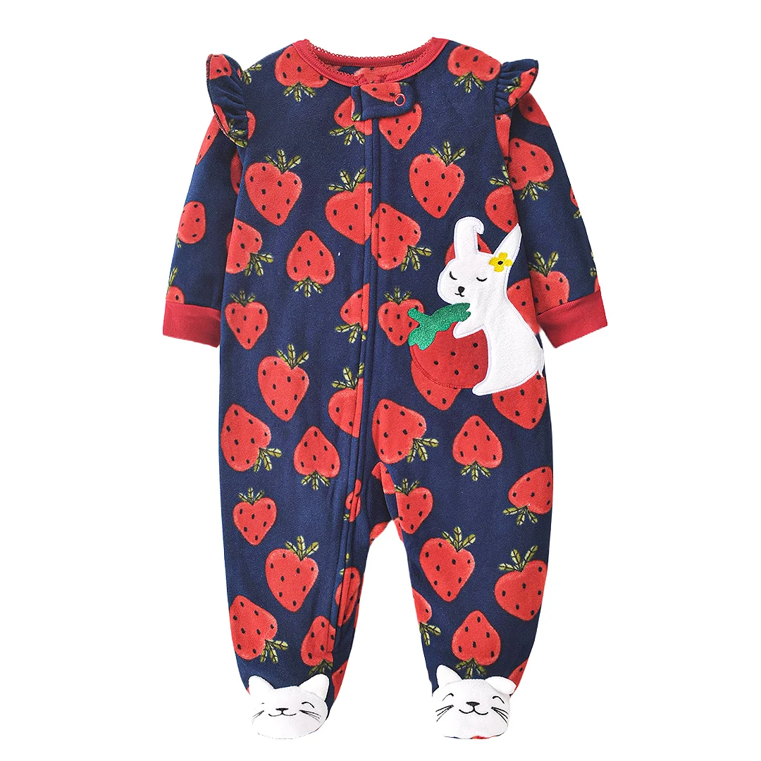 

Baby Clothes Spring Autumn Warm Rompers Infant Boy Girl Pajamas Outfit Zipper Fleece Babe Animal Jumpsuit Clothing 3 -12 Months