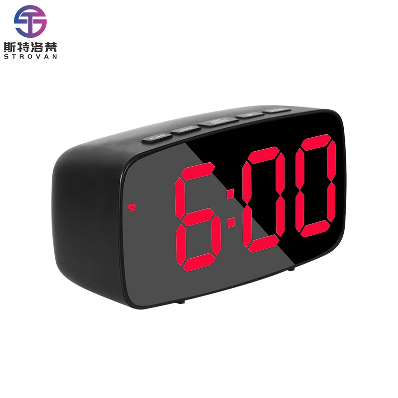 

Big Creative Voice Control LED Digital Clock Luxury Mirror Table Clock Home Decor Unique Gift Modern Desktop Electronic Clocks