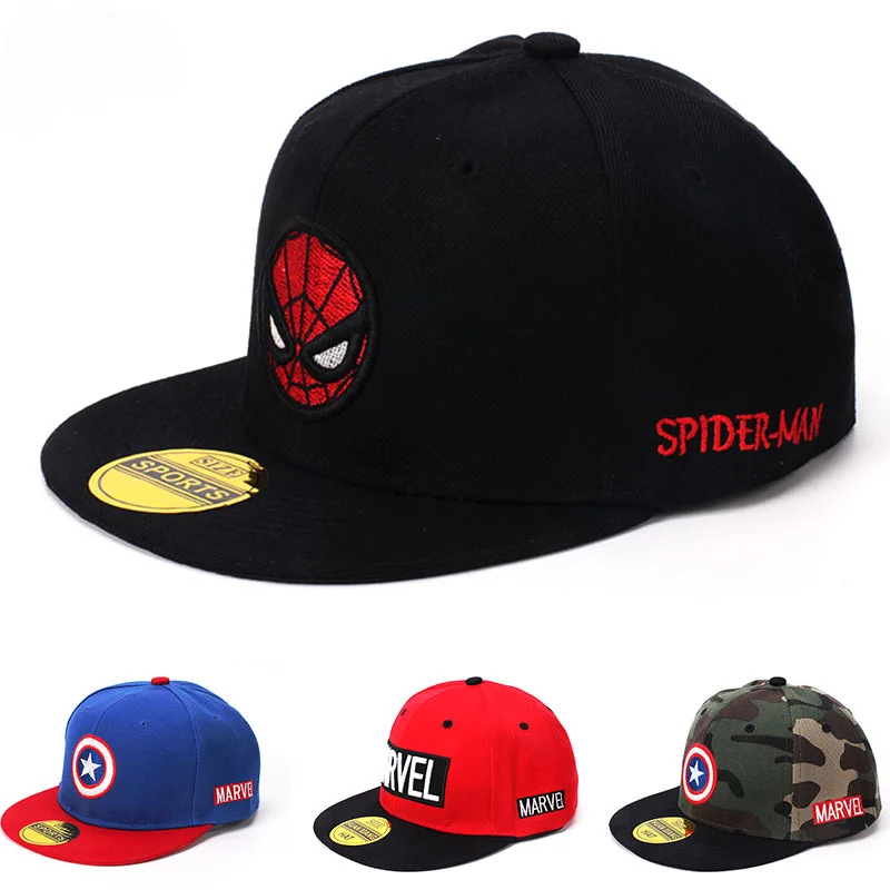 2024Disney Spiderman Cartoon Baby Hat Kids Baseball Cap Boy Girl Marvel Caps Snapback Hip Hop Child Toddler Cap Adjustable 2-8Y