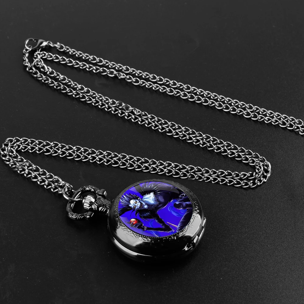 Anime Death Note Figure Ryuk Ryuuku Rem Fashion Arabic Numerals Quartz Pocket Watch Necklace Pendant Chain Mens Women Gift