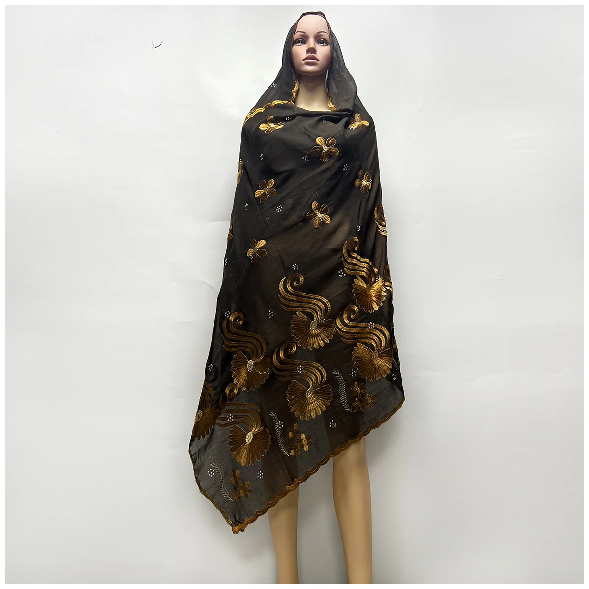 Special Price Limited Time Discount New African Women Scarfs Embrodiery  Cotton With Grenadine  Big Scarf for Shawls Pashmina