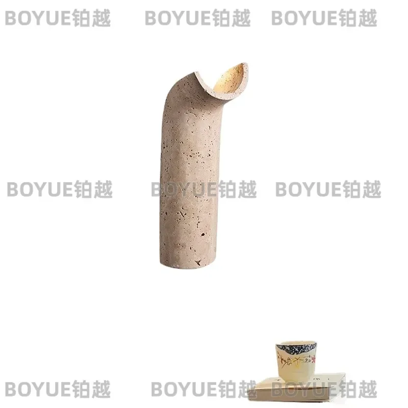 Natural Yellow Travertine Wall Lamp Minimalist Retro Sconce for Bedroom Living Room Hallway Staircase Entrance Background