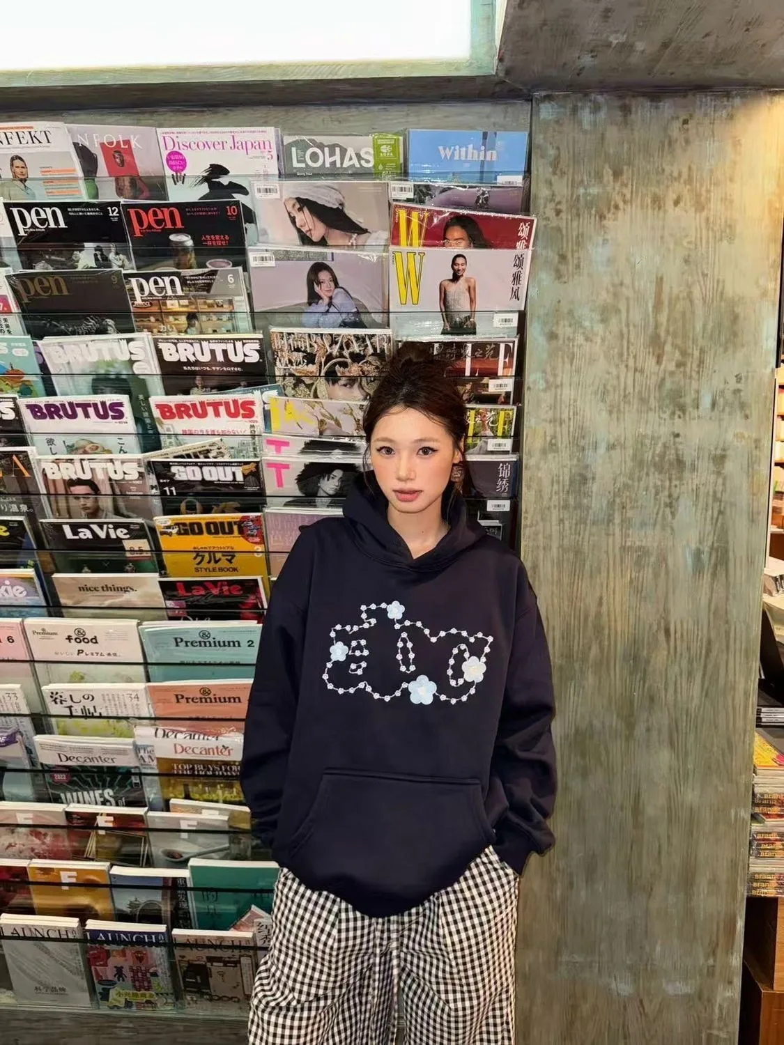 Retro American Hoodie Women Early Autumn Clothing Letter Flower Heavyweight Loose Long Sve Lazy Sle Top Women's Sweatirt