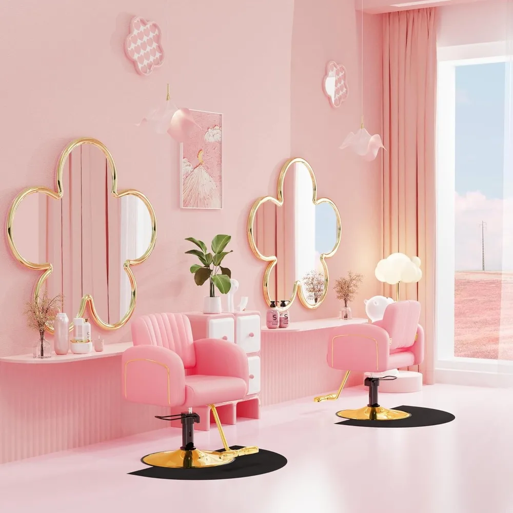 كرسي صالون وردي احترافي، كرسي مصمم مريح مع إسفنجات ممتازة، كراسي شعر عصرية مع 360 درجة ° دوار