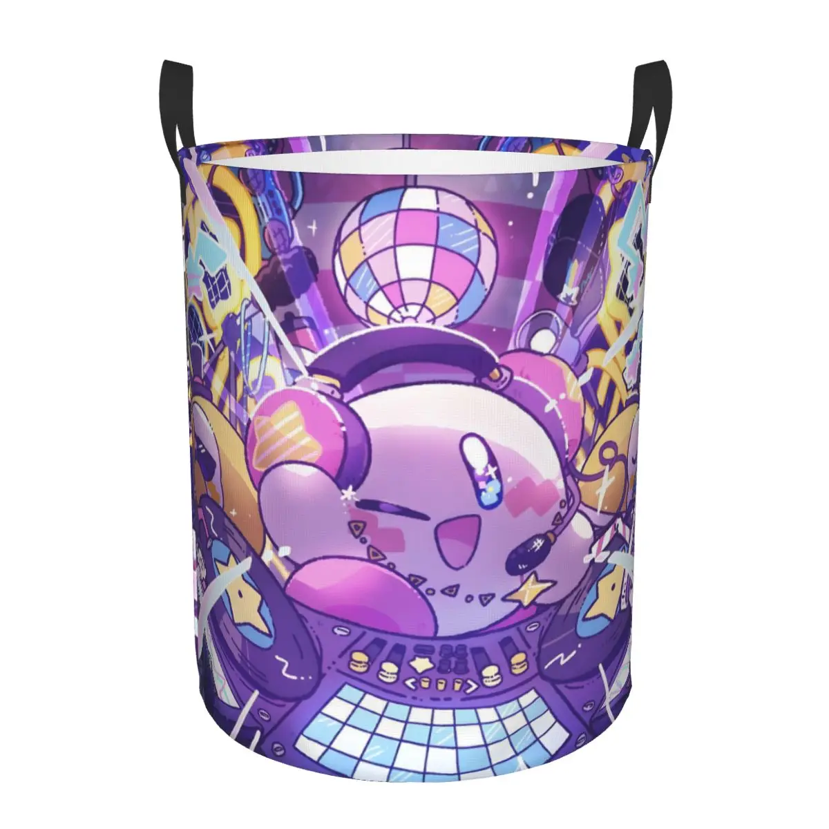 Custom K-Kirbys Anime Laundry Basket Collapsible Play Game Clothes Hamper for Toys Storage Bin