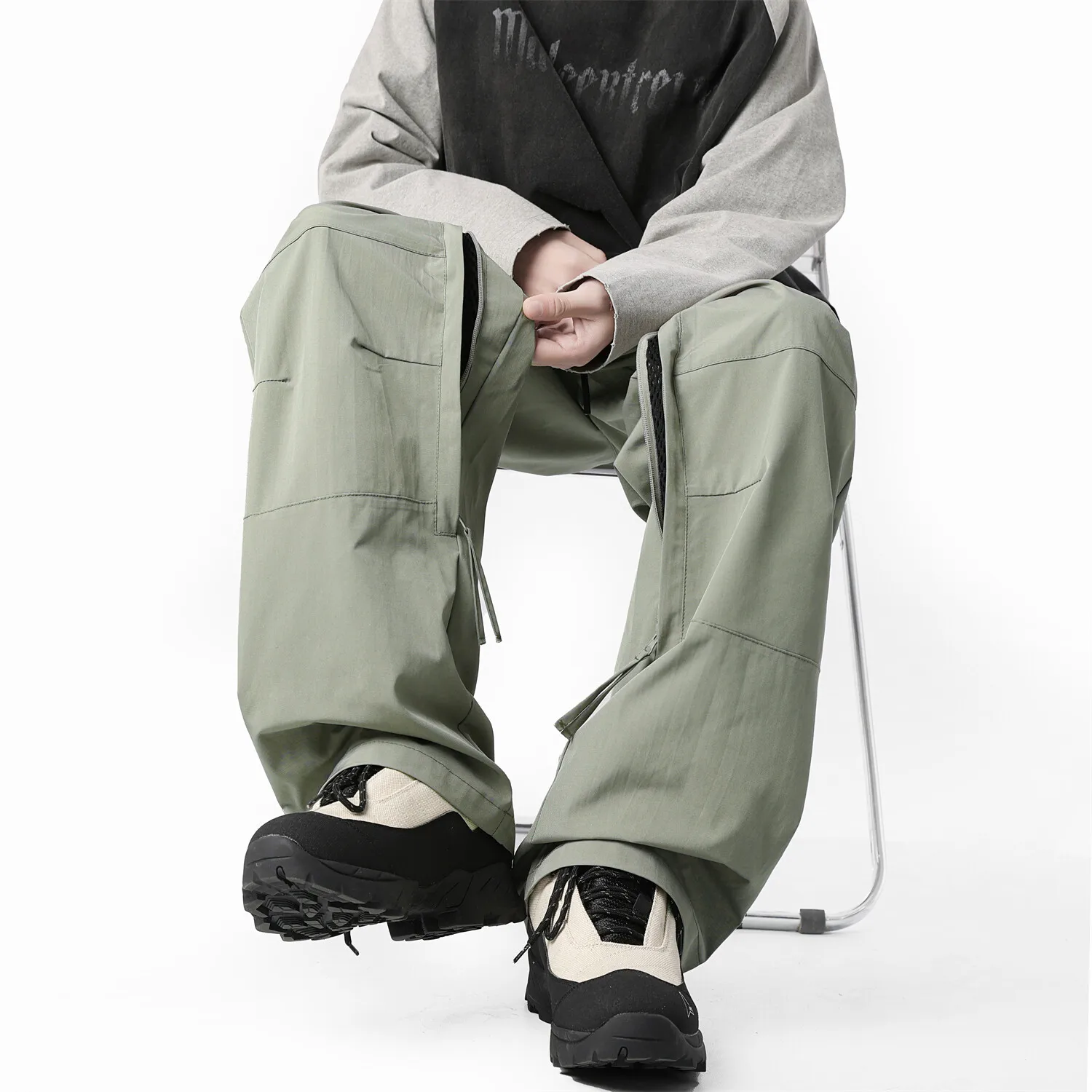 

Men's Straight Sweatpants Wide Leg Track Pants Casual Baggy Jogger Pants Streetwear Korean Oversize Cargo Pants 4XL