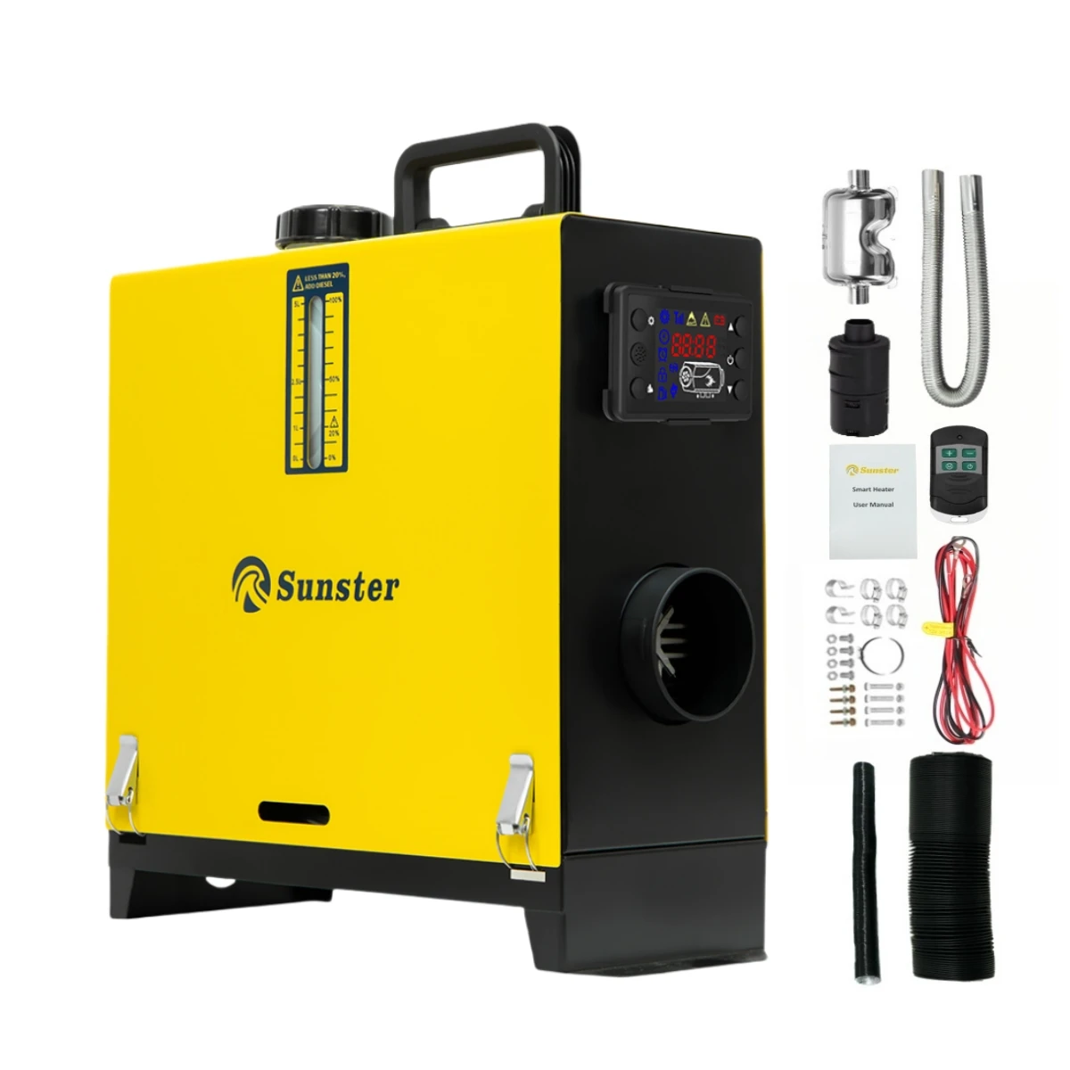 8 kW-os autófűtés 12 V-os 24 V-os állófűtés LCD kapcsolóval, hangtompítóval, távirányítóval, gyors fűtésű éjszakai fűtés otthoni sátorhoz, garázshoz, lakókocsihoz