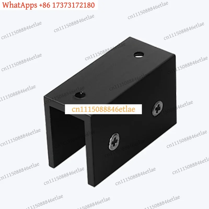 k3 Black Aluminum Glass Shelf Clamp 16-20mm – Bathroom Corner Bracket & Furniture Support Hardware