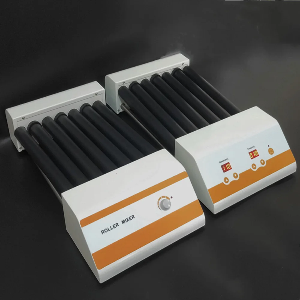 

5/7 Rollers Lab Blood Roller Mixer Blood Collection Tube Oscillator 280mm Length LCD Adjustable Speed/Time 100-240V no tubes