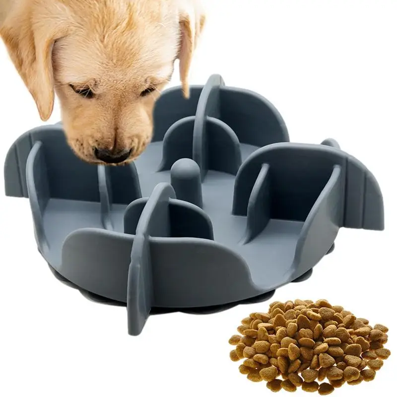 Pet Bowl Slow Feeder Silicone Dog Slow Feeder Bowl Large Breed Pet Slower Food Feeding Dishes Interactive Bloat Stop Dog Bowl