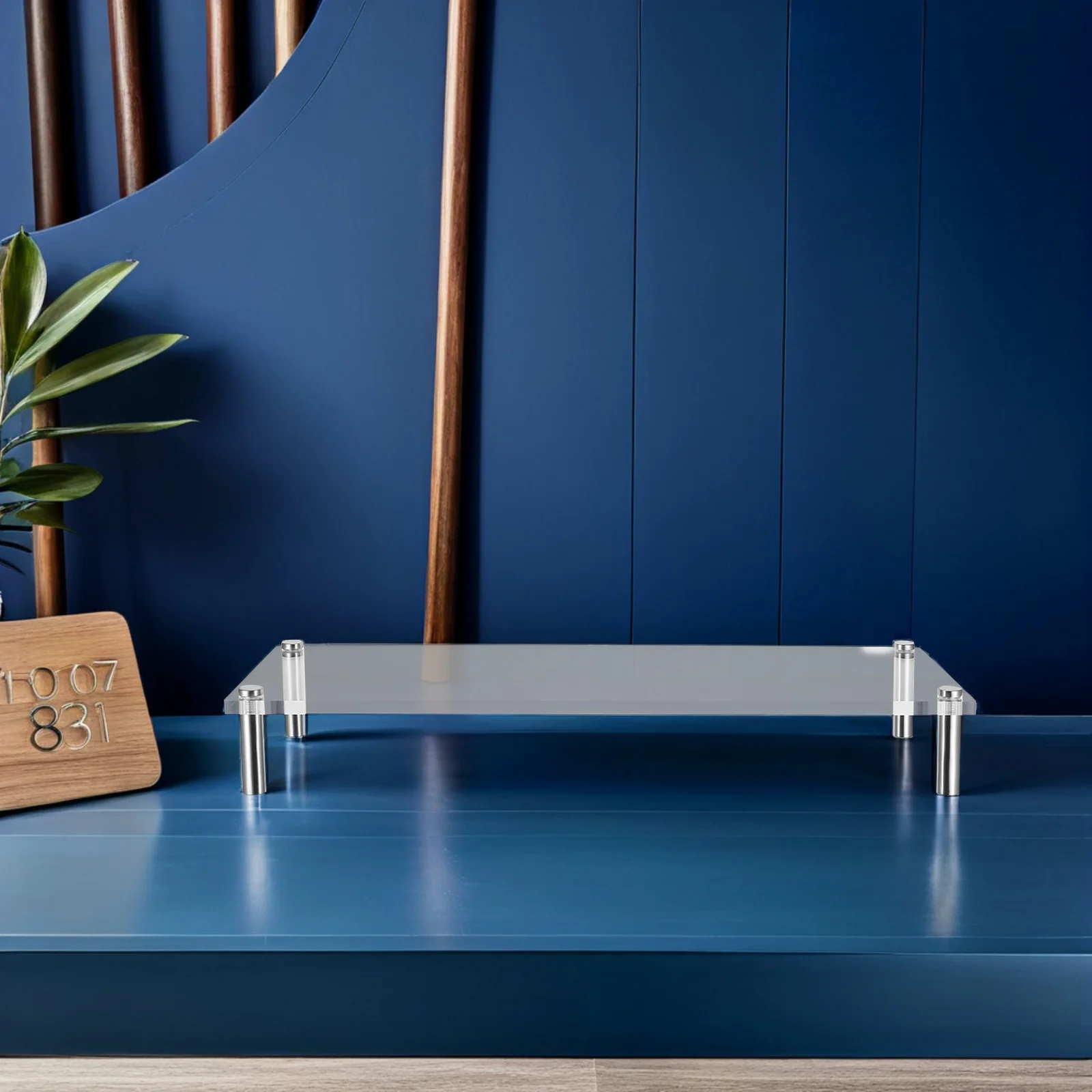 Small Computer Monitor Riser Stand 50*20Cm Clear Acrylic Tabletop Desk Shelf Elevated Display Platform For Pc Laptop Screen