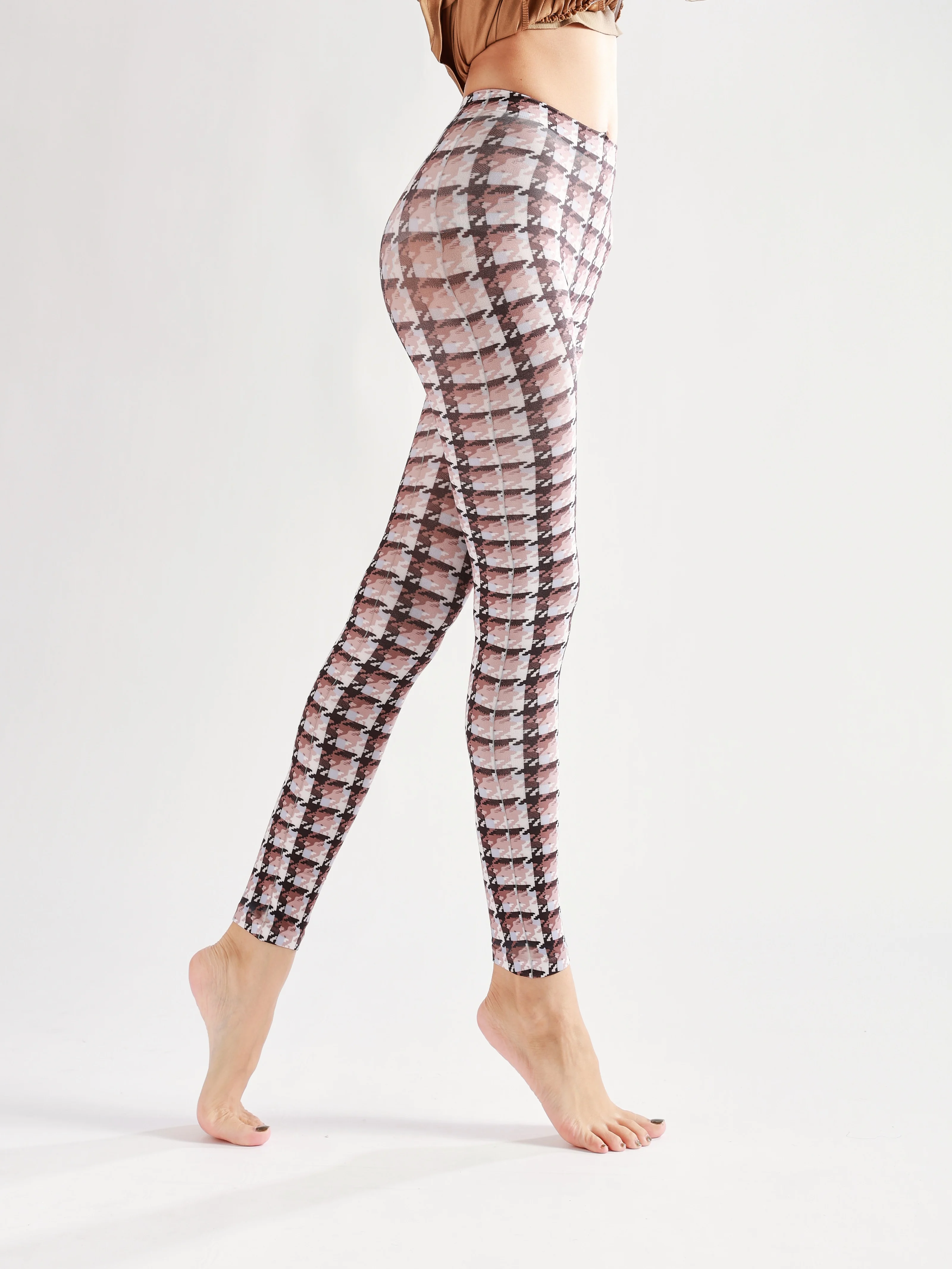 Sahabowi brow swallow grids patterns nove pantaloni leggings digitali morbidi opachi per le donne