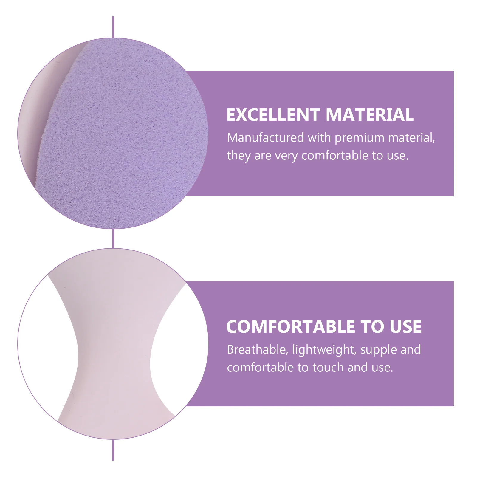 

2Pcs Makeup Mermaid Design Dry Wet Dual-Use Pink Breathable Lightweight Supple Comfortable Touch Daily Professional Use