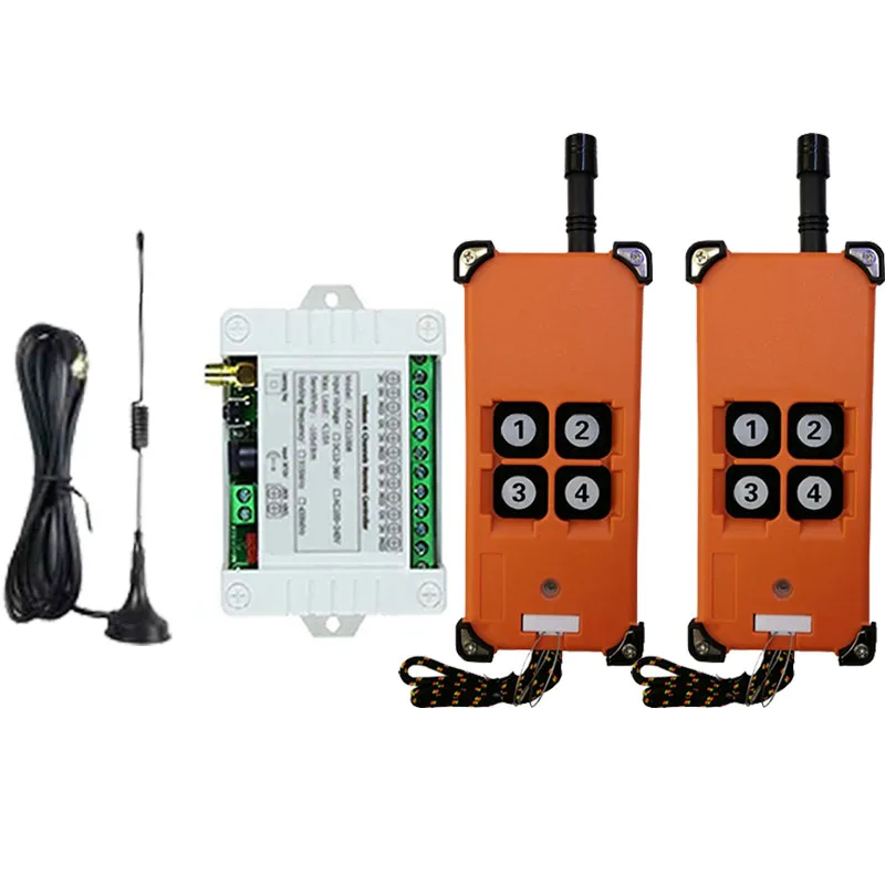 3000M 433MHz Industrial DC 12V 24V 36V 4CH 4 CH RF Wireless Remote Control OverheadTravelling Crane System Receiver Digital Key