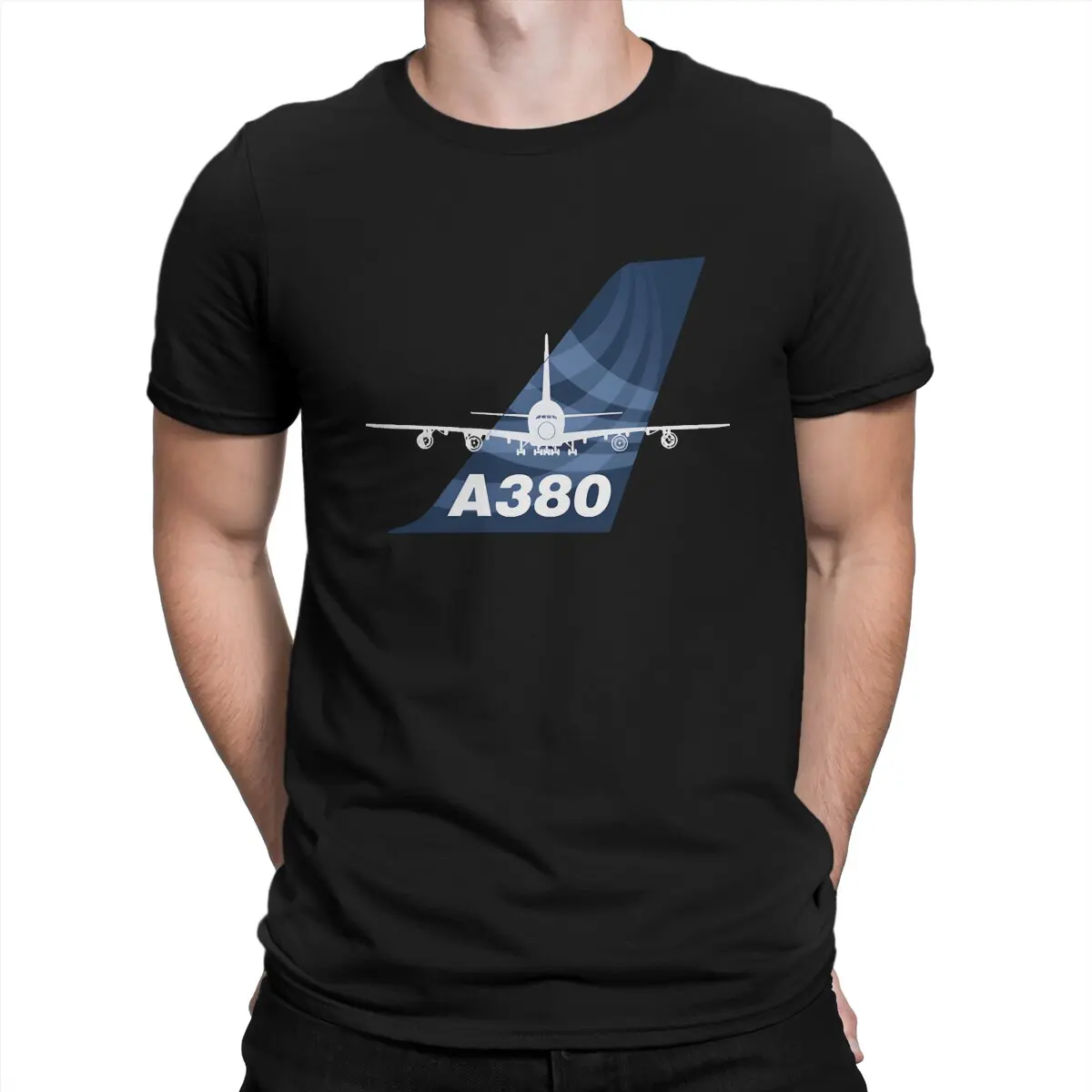 A380 Men T Shirt Airbus Casual Tees Short Sleeve Crewneck T-Shirts Cotton 4XL 5XL Clothing