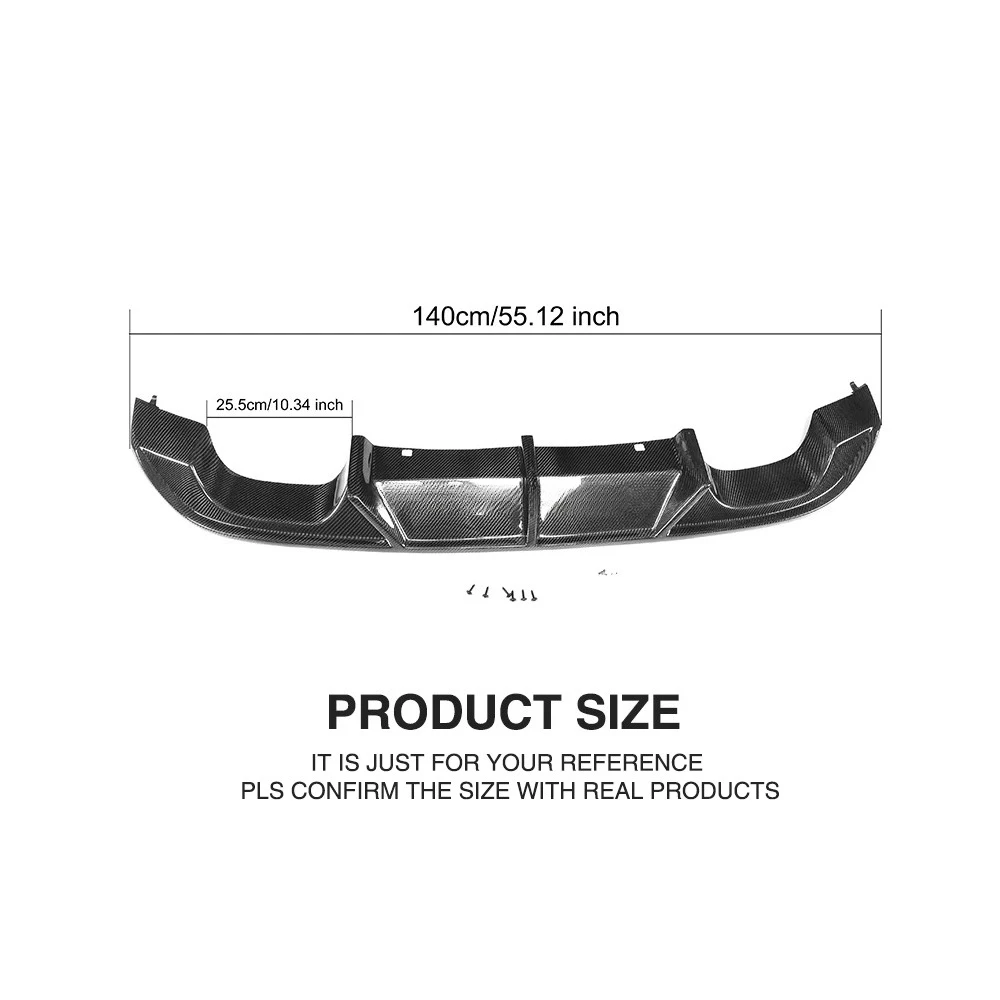 Golf7 GolfVII Carbon Fiber Rear Bumper Diffuser for-Volkswagen VW Golf 7 MK7 R / R Line 2014UP