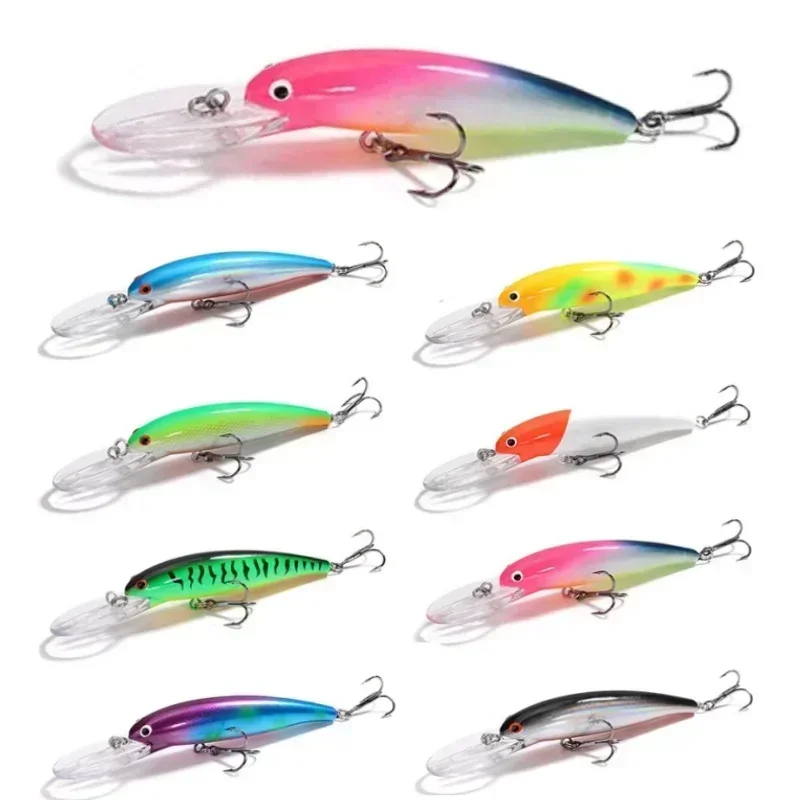 Minnow 90mm/12g Esche da pesca a lancio lungo Immersioni profonde Pesca in mare Crankabits duri Wobblers Ocean Boat Attrezzatura da pesca