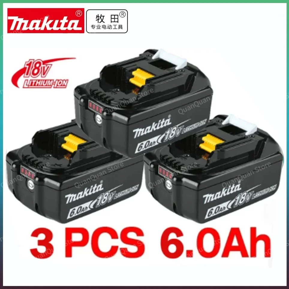 Makita Original 18V 6.0Ah, replaceable LED lithium-ion battery LXT BL1860B BL1860, rechargeable power tool battery