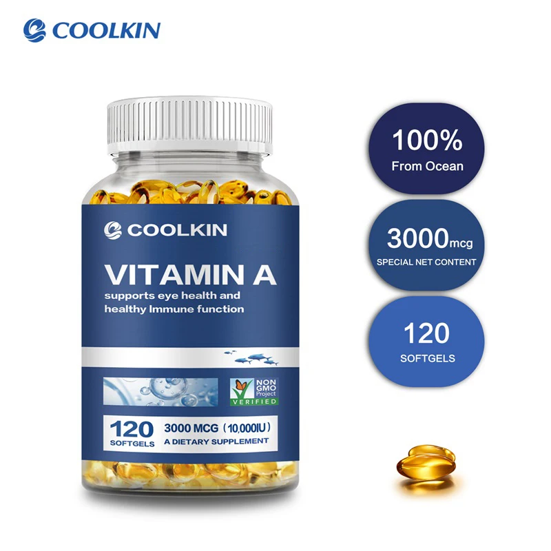 Vitamin A 10,000 IU - Promotes Eye Health, Boosts Immunity, Non-GMO