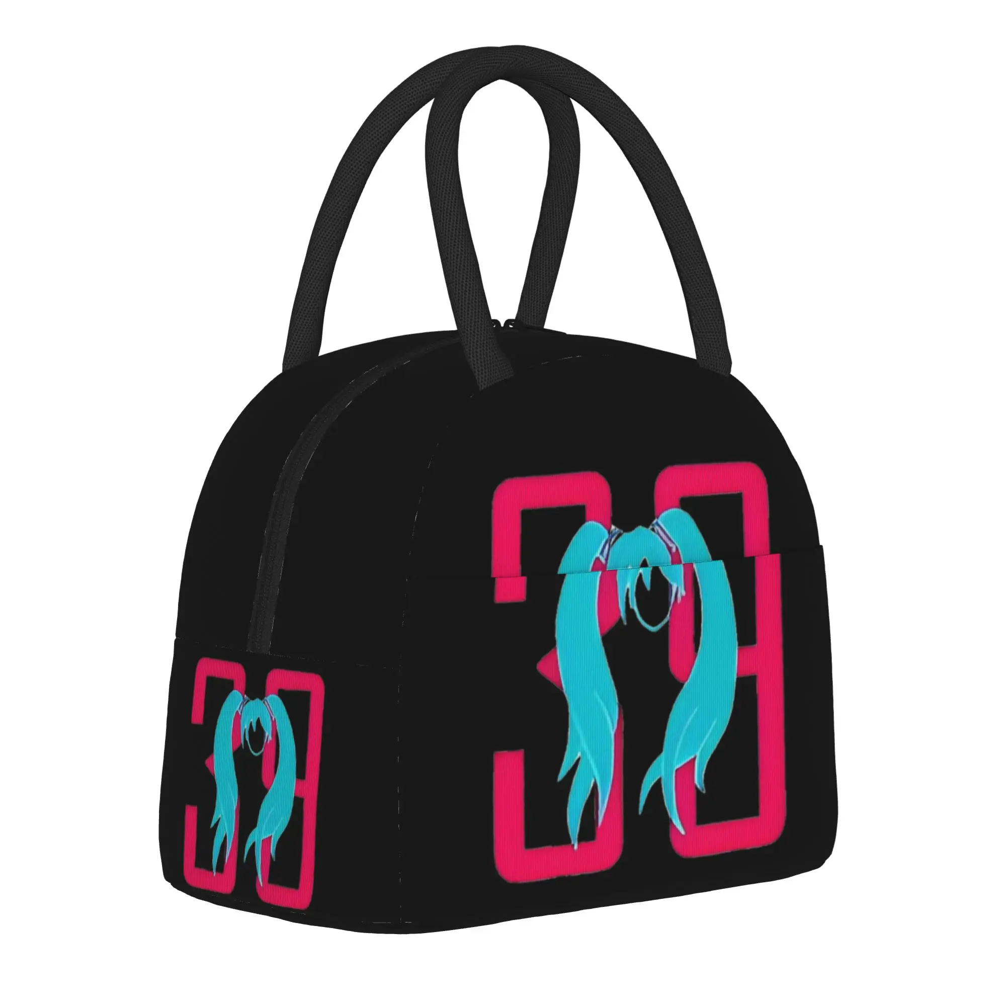 

Hatsunes Mikus Thermal Insulated Lunch Bags for School Portable Food Bag Men Women Thermal Cooler Food Box