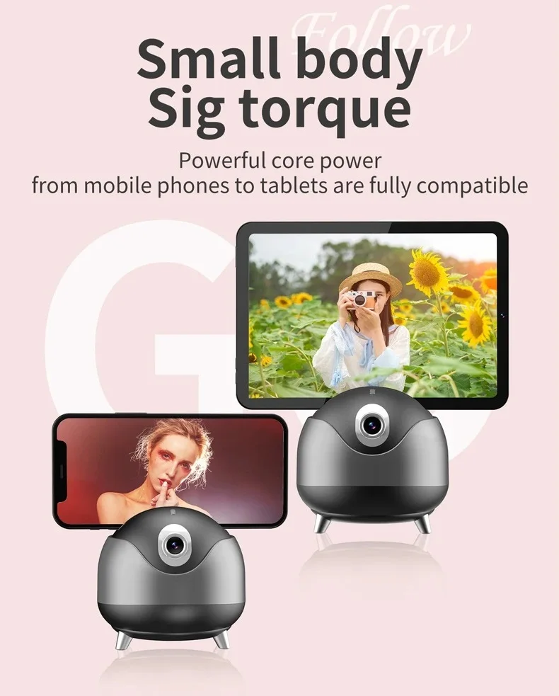 Palo de Selfie Q8 con cardán de disparo inteligente, panorámico de 360 grados, seguimiento automático de objetos, soporte para tableta y teléfono para Vlog, vídeo en vivo