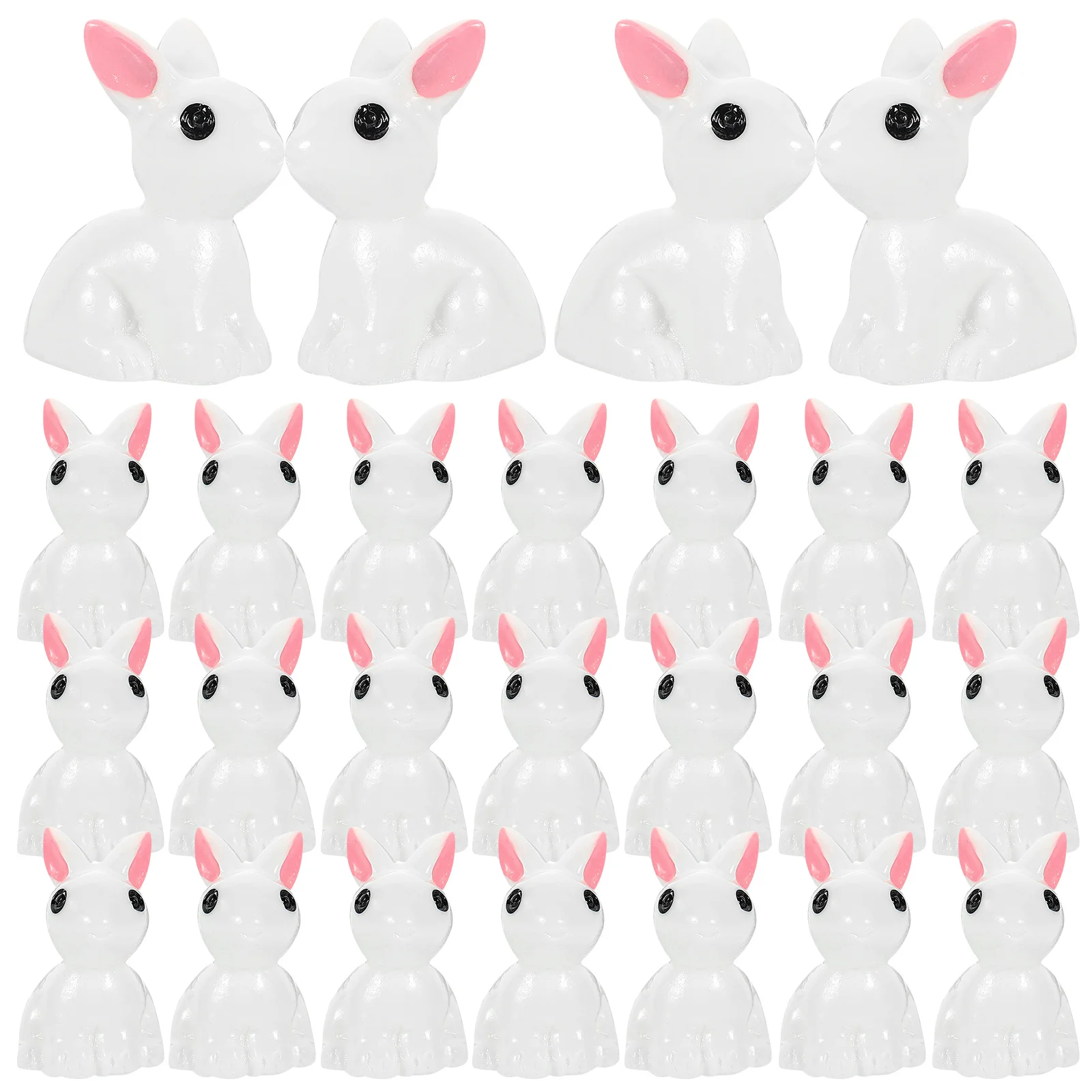 

50Pcs Mini Bunny Figurines Resin Small Rabbit Statues Garden Micro Landscape Easter Bunny Decor Resin Rabbit Statue